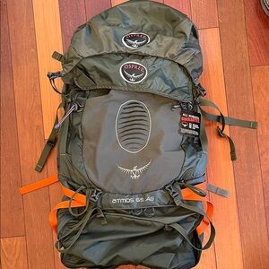 Osprey Atmos 65 AG Olive and Orange Backpack